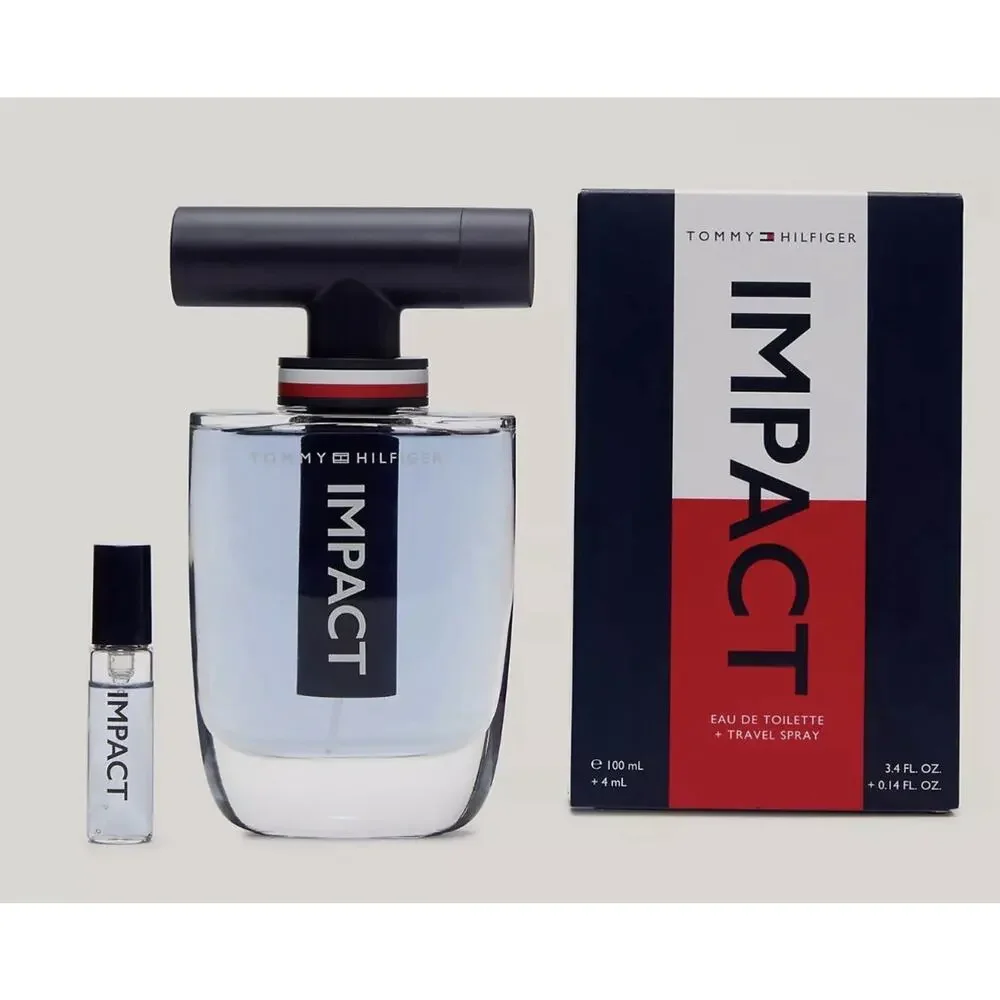 Tommy Hilfiger Impact EDT 3.4oz + 0.14oz Travel Spray Gift Set NEW Sealed